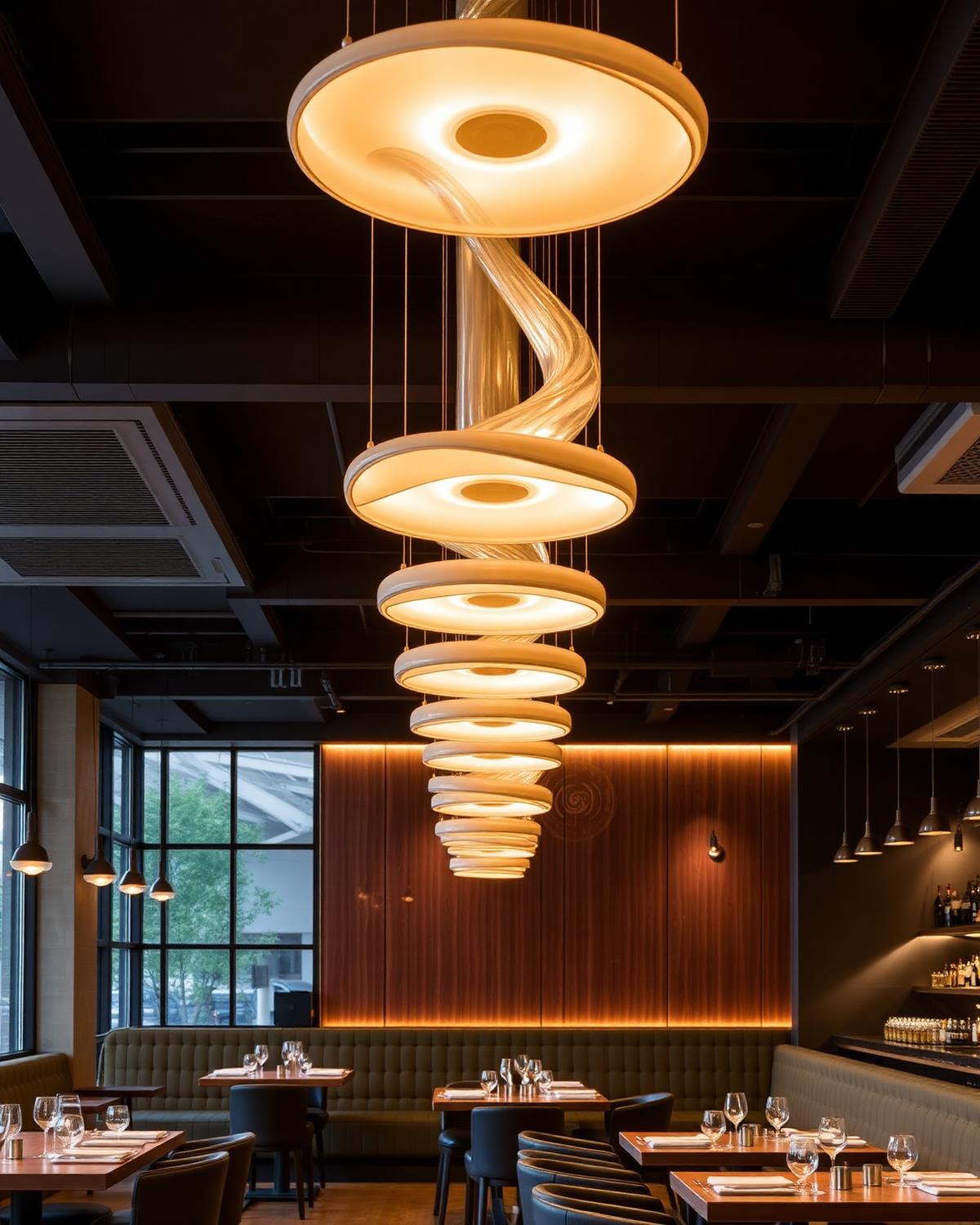 Hospitality Sculptural Pendant Install